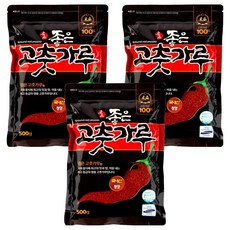 좋은고춧가루 청양 김치 깍두기양념용 국산 고춧가루, 500g, 3개