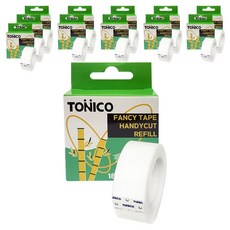 TONICO 透明膠帶補充包 辦公手持切割花式膠帶補充包 18mm X 20M 半透明, 12個