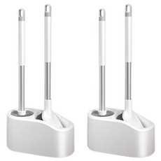 efactory Judy N 壁掛式馬桶雙刷頭清潔刷 2件組, 2套, 白色