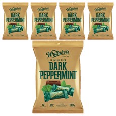 Whittaker's 迷你薄荷黑巧克力, 180g, 5袋