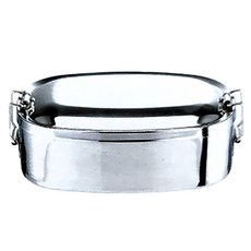 Chieh Pao 潔豹 304不銹鋼 康潔橢圓便當盒 16cm 700ml, 銀色, 1個