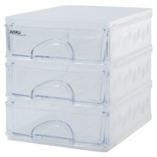 JUSKU 佳斯捷 文青風三層收藏盒, 透明, 3層