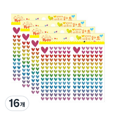 Petit 大貼紙 大容量閃亮愛心 DA5273, 混合顏色, 16個