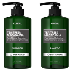 KUNDAL 昆黛爾 茶樹&澳洲堅果控油洗髮精 Baby Powder, 1058ml, 2瓶