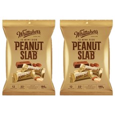 Whittaker's 迷你花生牛奶巧克力, 180g, 2袋