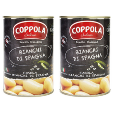 COPPOLA 柯波拉 義大利天然焗豆 (Bianchi Di Spagna)，無鹽，無麩質，適合沙拉、燉菜和義大利麵, 400g, 2罐