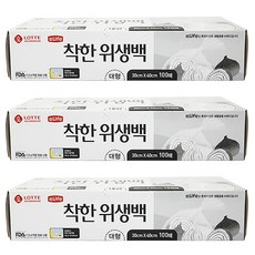 롯데 착한 위생팩 대, 대(L), 100개입, 3개