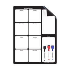 magpia 行事週曆磁性白板+白板筆 3入+鈕扣磁鐵 4入, 橡膠鐵