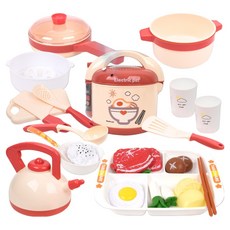 스팀 디너 밥솥 소꿉 주방놀이 세트, 핑크, 1세트