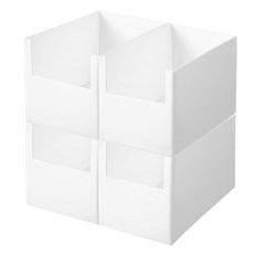 comet 韓國製造簡約儲物收納盒, 4個, 白色