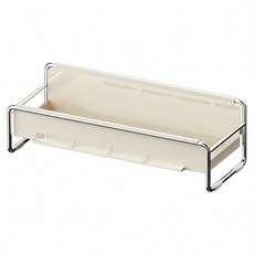 半島良品 撞色不銹鋼廚房瀝水架 小, 1個, 米色