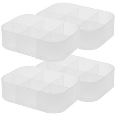 MeiXiang 無印風霧面6格收納盒 15.2 x 11 x 5.5cm 白色, 4個