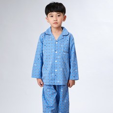 兒童格紋純棉學生睡衣套裝