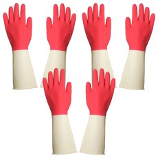 AXIS 艾克思 台灣製家庭用乳膠手套 33.5x10cm 3雙1組, 雙色, M, 1組