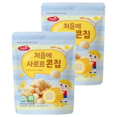 베베스트 유아용 처음에 사르르 옥수수 콘칩 과자, 옥수수맛, 25g, 2개