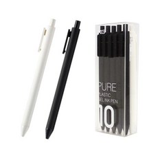 KaCO Pure 凝膠墨水筆 0.5mm 黑色 5支 + 白色 5支, 混合顏色, 1套