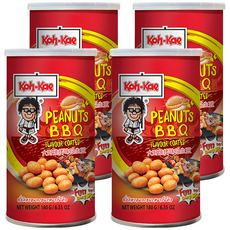Koh-Kae 大哥花生豆 燒烤味, 罐裝設計，香氣濃郁，涮口美味, 180g, 4罐
