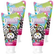 QRIOUS 奇瑞斯 雙效紫錐菊護齒膏 含單氟磷酸鈉1000ppm 可吞嚥配方 無人工防腐劑、色素和香料, 蜜蜜粉草莓, 款式隨機, 60g, 4條