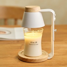 Ein.D 蠟燭百貨 Arbol 定時融蠟燈 + 設計款大豆蠟燭 300g 套組, 白色木質(融蠟燈), 薰衣草