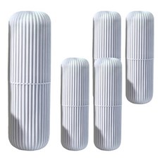 粉彩小兔 盥洗用品收納盒 牙刷收納盒 旅行便攜 漱口杯, 6 x 6 x 19.5cm, 顏色隨機, 5個