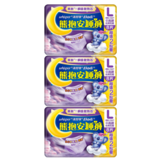 whisper 好自在 熊抱安睡褲 L, 夜用, 8片, 3個