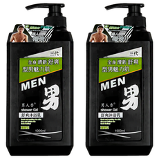 MEN 男人香 三代舒爽沐浴乳 - 全身清新舒爽 型男魅力肌膚, 1L, 2罐