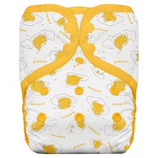 THiRSTiES 壓扣成長型口袋式布尿布 SANRIO聯名款 Gudetama蛋黃哥 黃色 + 白色, Gude ama蛋黃哥 黃色 + 白色, 1件