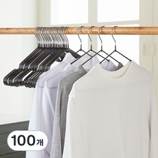 Joeun Living 防滑成人鐵製衣架, 黑色, 100個