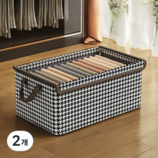 日常亮點透明窗蓋衣物收納箱, 2個, 圖案