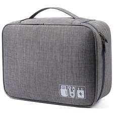 充電線收納包 大, 灰色, 1個