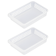 inomata 冷藏庫淺型整理盒, 透明色, 2個