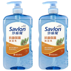 Savlon 沙威隆 抗菌保濕沐浴乳 琥珀雪松, 三重保濕配方 24h長效保濕 弱酸配方, 850g, 2瓶