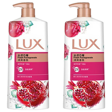 LUX 麗仕 清爽香氛沐浴乳 沁涼石榴, 2X加倍清爽, 1L, 2瓶