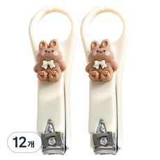 可愛迷你指甲剪 奶茶色蝴蝶結兔子, 12個, 混色