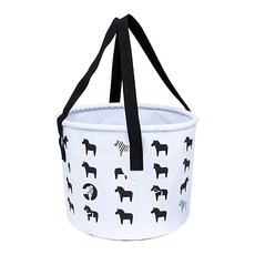 E.City 戶外可折疊小馬圖案露營加厚手提水桶釣魚桶, 白色