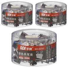 手牌 長尾夾 0235T 銀色, 25mm, 3盒, 36個