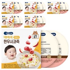 베베쿡 중기 한우사과죽 실온이유식 2p, 6개, 220g, 혼합맛(한우/사과)