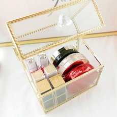 Ju and Ji 生活框架附蓋口紅收納盒 15格, 金色, 1個