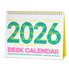 colorholic 2026 霓虹桌曆, 1個, 白色