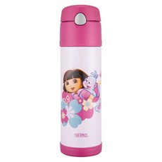 THERMOS 膳魔師 不銹鋼真空保冷吸管瓶 附背帶 HS4010DR-PK, DORA 紅色, 530ml, 1個