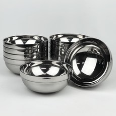 퀸센스 헤킨스 스텐 업소용 가게 구내식당 이중 국그릇 16cm, 실버, 10개 실버, 10개