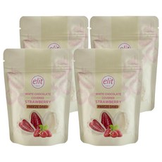 elit 화이트 초콜릿 커버드 스트로베리, 80g, 4개