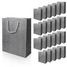 Leadhome 耐用塗層素色購物袋, 灰色, 24個