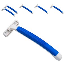藍色市集 雙層刀片 不鏽鋼刮鬍刀 藍色, 6個, 1入