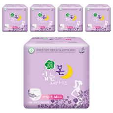 OCBON 本恩 夜用褲型衛生棉, M(90~100cm), 8片, 5包