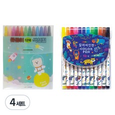 ARTMORE 12色彩色鉛筆 + 12色簽字筆組, 隨機出貨, 4套