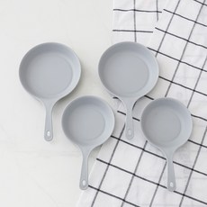 廚房老師 The 堅固把手分食盤, 分食盤基本款 2入 + 大尺寸 2入, 淺灰色, 1套