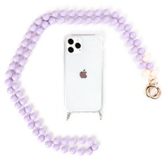 手機串珠斜背掛繩 135cm, 紫色
