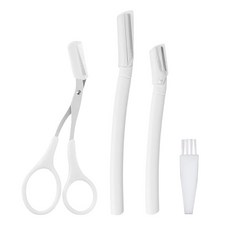 MAYCREATE 防刮修眉刀, 白色長柄 + 透明短柄, 1組