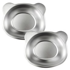 kitchen U 304不鏽鋼小熊造型零食碗, 銀, 2個